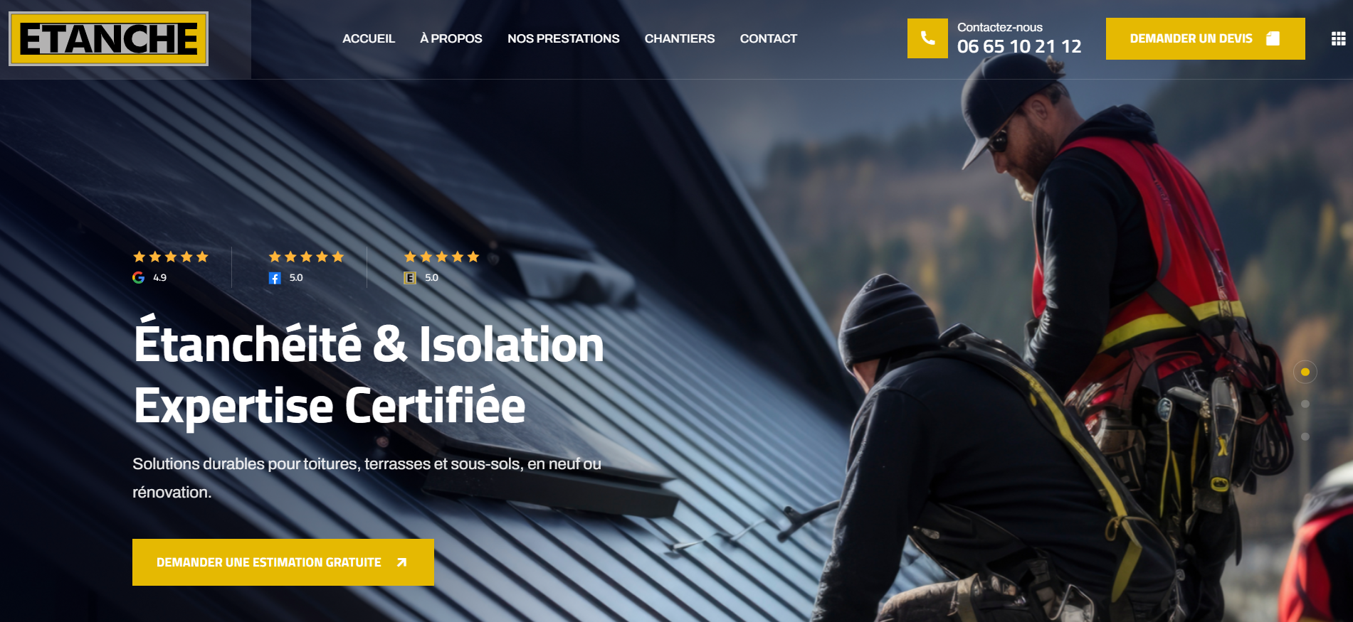 Aperçu du site Sasetanche